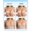 OEAK Womens Strapless Sticky Bra Invisible Adhesive Bras for Backless Dress(Round-beige)