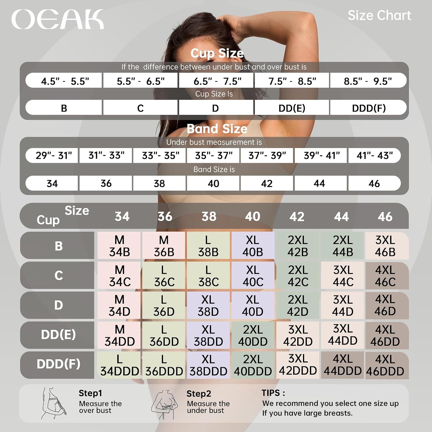 image:imageOEAK Tummy Control Shapewear Brief Nude amp Supportive Wireless Bras Beige 3XL