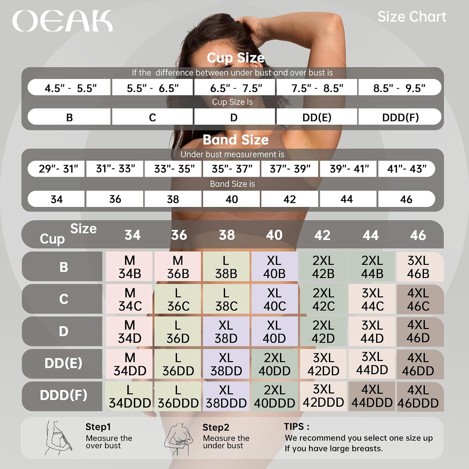 image:imageOEAK Tummy Control Shapewear Briefs Black amp Supportive Wireless Bras Coffee M