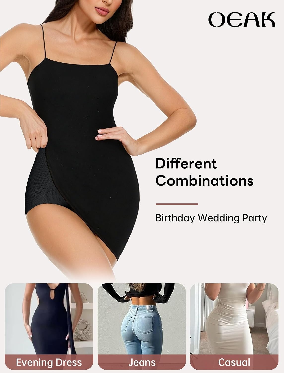 image:imageOEAK Tummy Control Shapewear Briefs Black amp Supportive Wireless Bras Coffee M