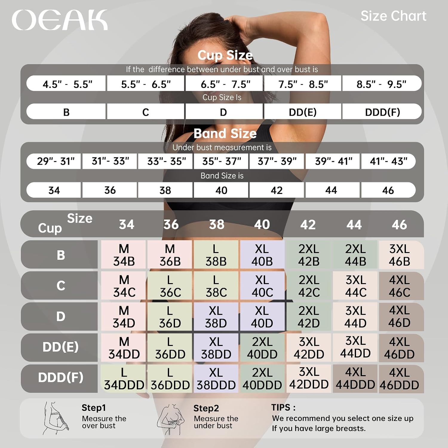 image:imageOEAK Tummy Control Shapewear Shorts amp Supportive Wireless Bras Black XL