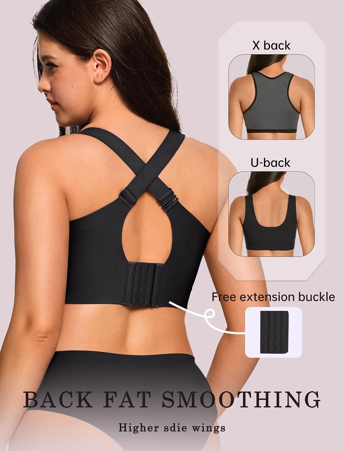 image:imageOEAK Tummy Control Shapewear Shorts amp Supportive Wireless Bras Black XL