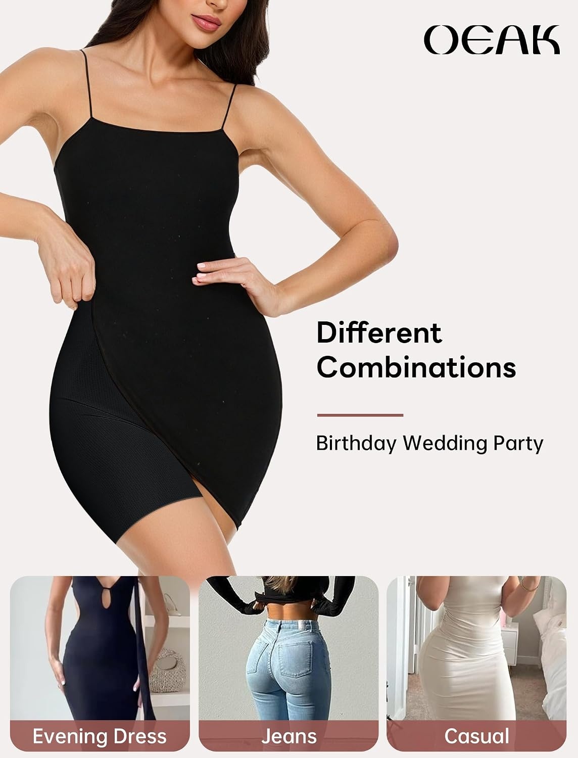 image:imageOEAK Tummy Control Shapewear Shorts amp Supportive Wireless Bras Black XL