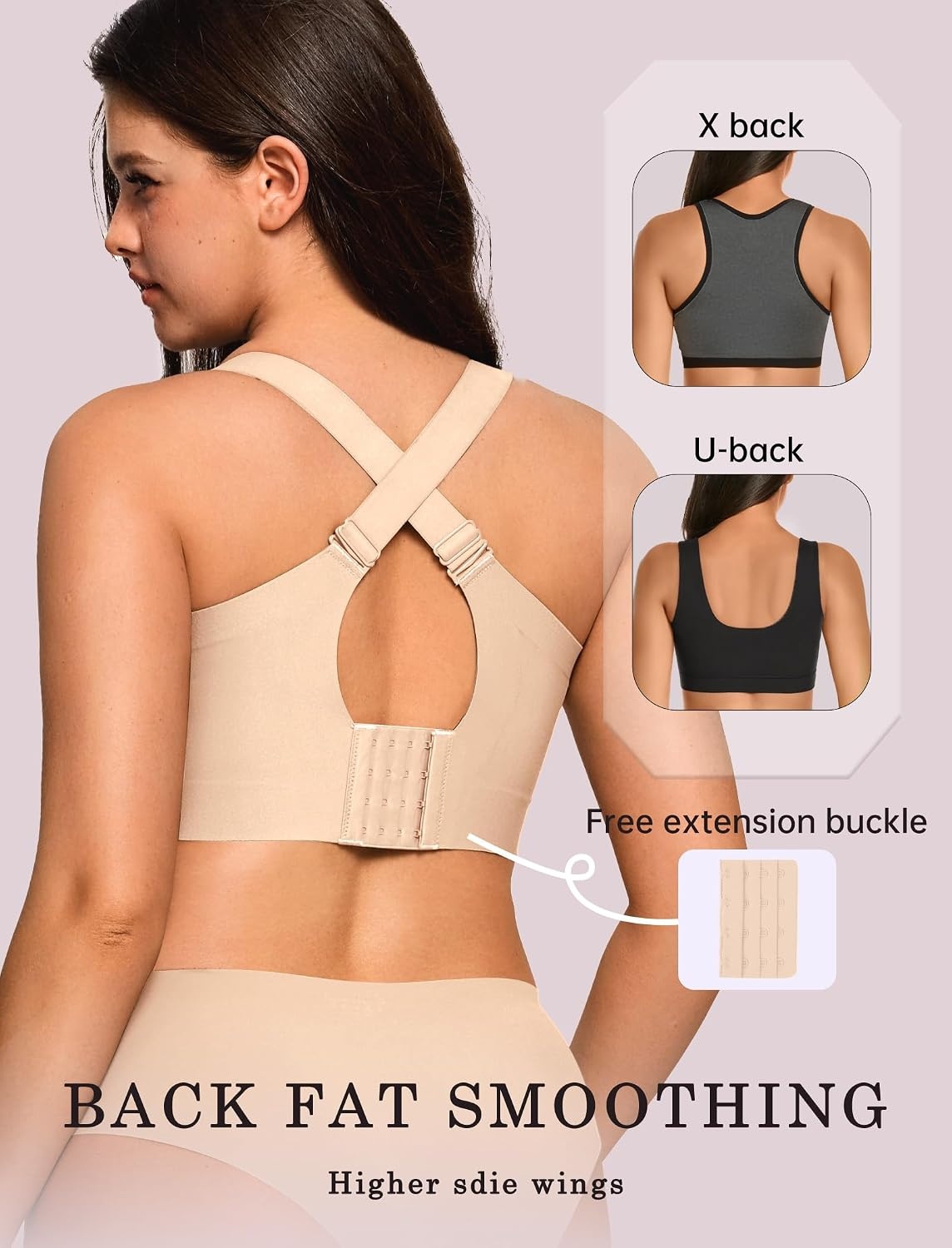 image:imageOEAK Tummy Control Shapewear Shorts amp Supportive Wireless Bras Nude M