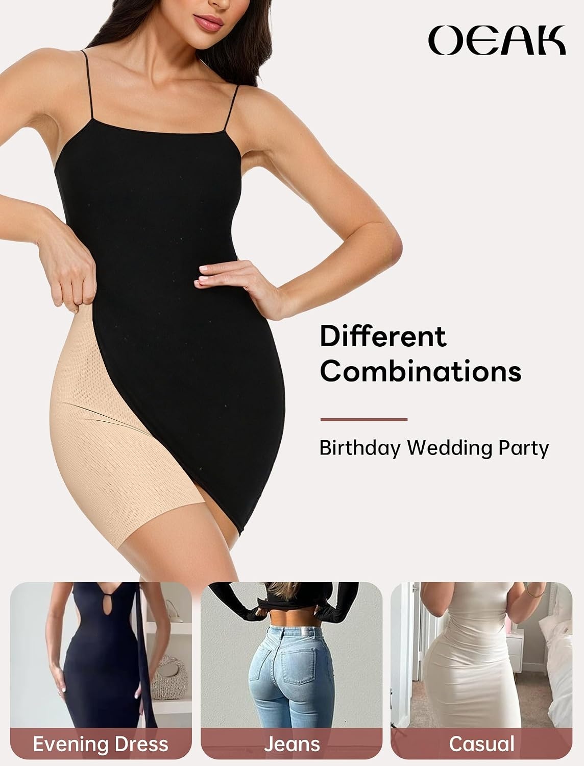 image:imageOEAK Tummy Control Shapewear Shorts amp Supportive Wireless Bras Nude XL