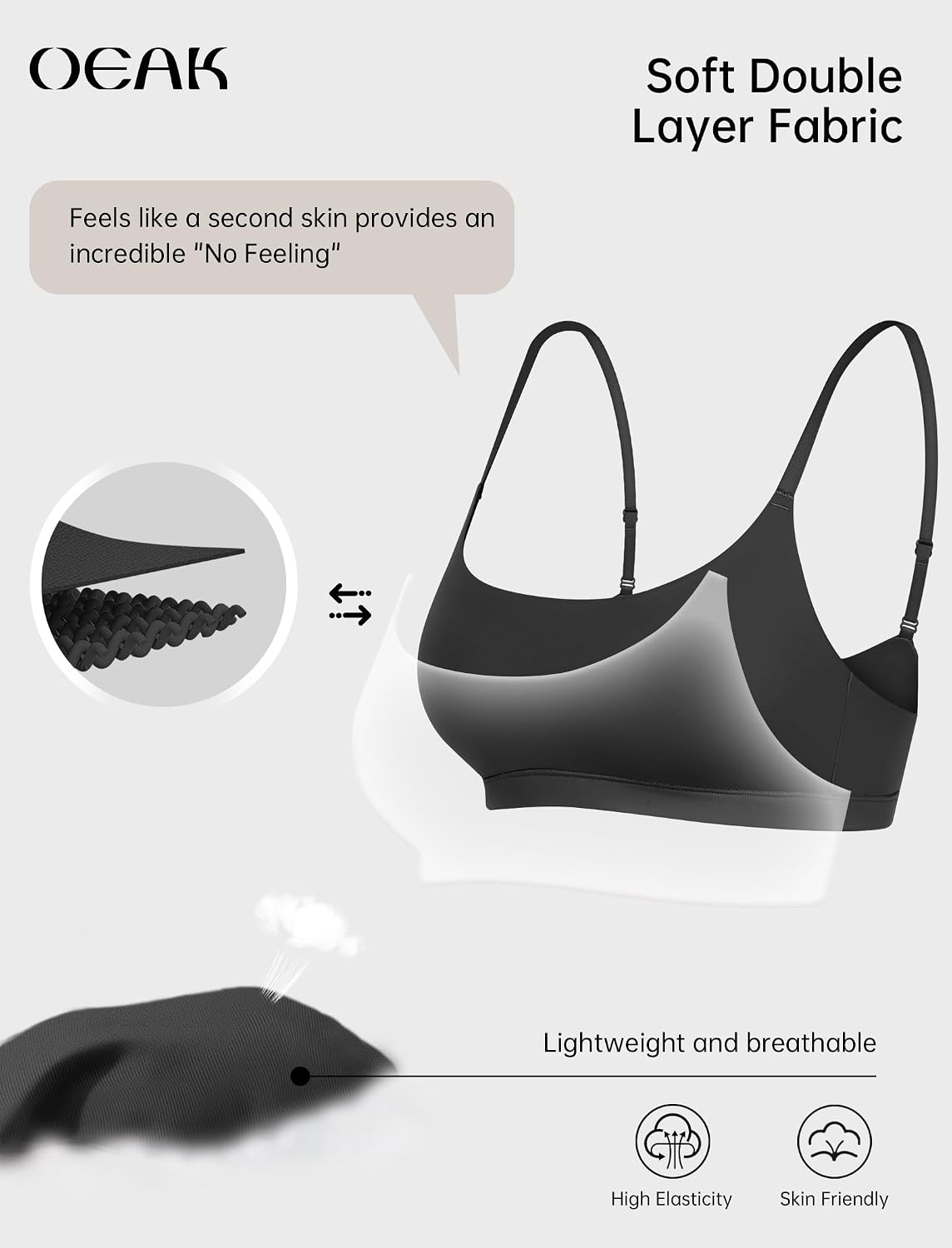 image:imageOEAK Women Tummy Control Shapewear Black SComfort Cami Bra Seamless Unlined Bralettes Black S