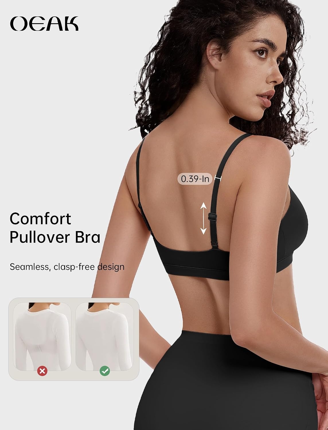 image:imageOEAK Women Tummy Control Shapewear Black SComfort Cami Bra Seamless Unlined Bralettes Black S
