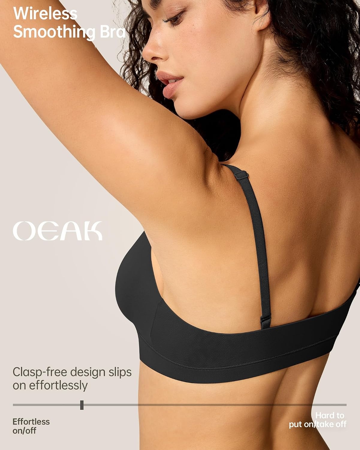 image:imageOEAK Women Tummy Control Shapewear Black SComfort Triangle Bra Plunge Unlined Bralettes Black S