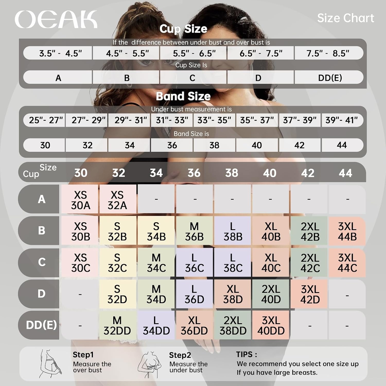 image:imageOEAK Womens Deep V Bras Wireless Bras Coffee amp Tummy Control Shapewear for Women Seamless Nude M