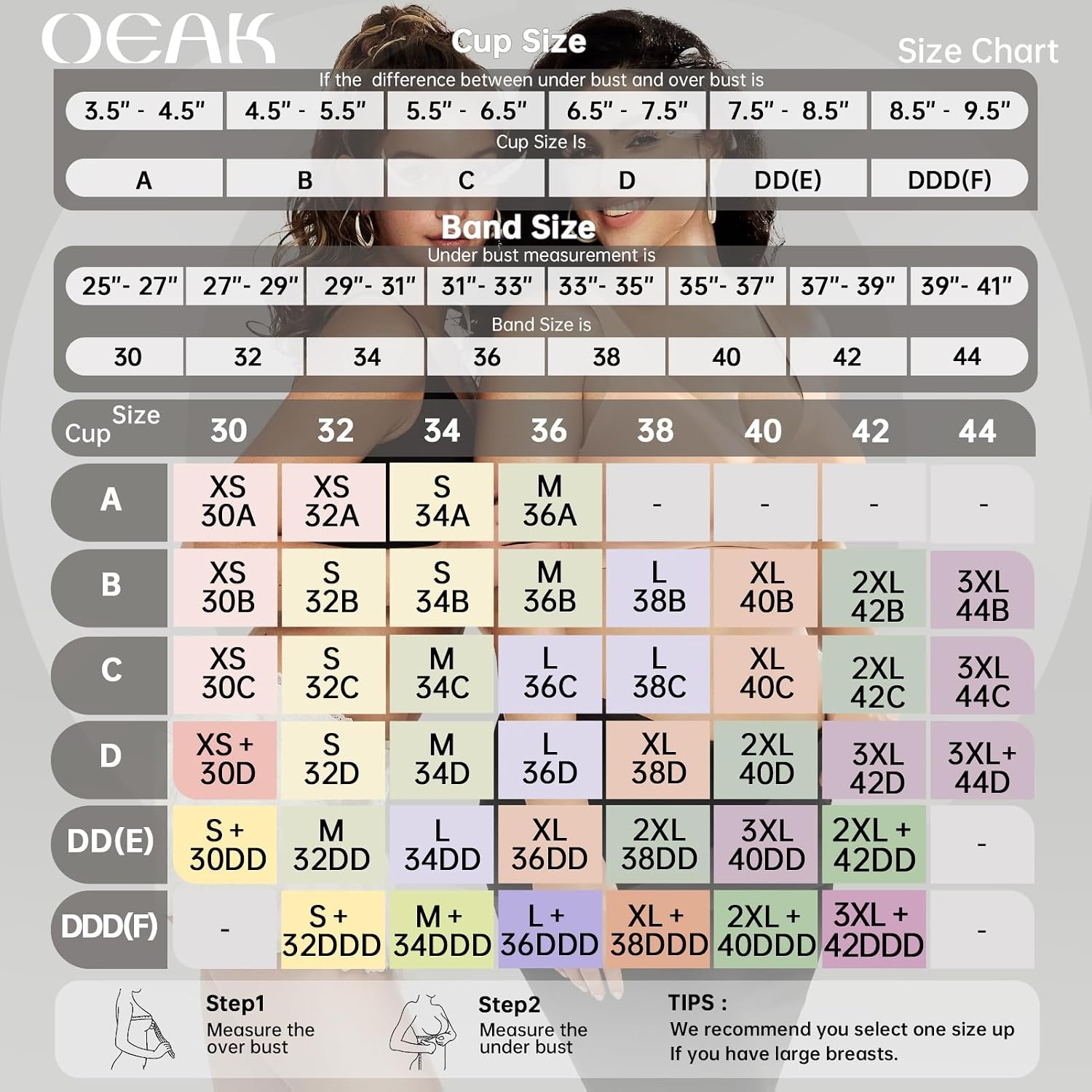 image:imageOEAK Womens Jelly Bras Wireless Deep V Bralette Comfy Push Up Tshirt BrasLeopard Coffee