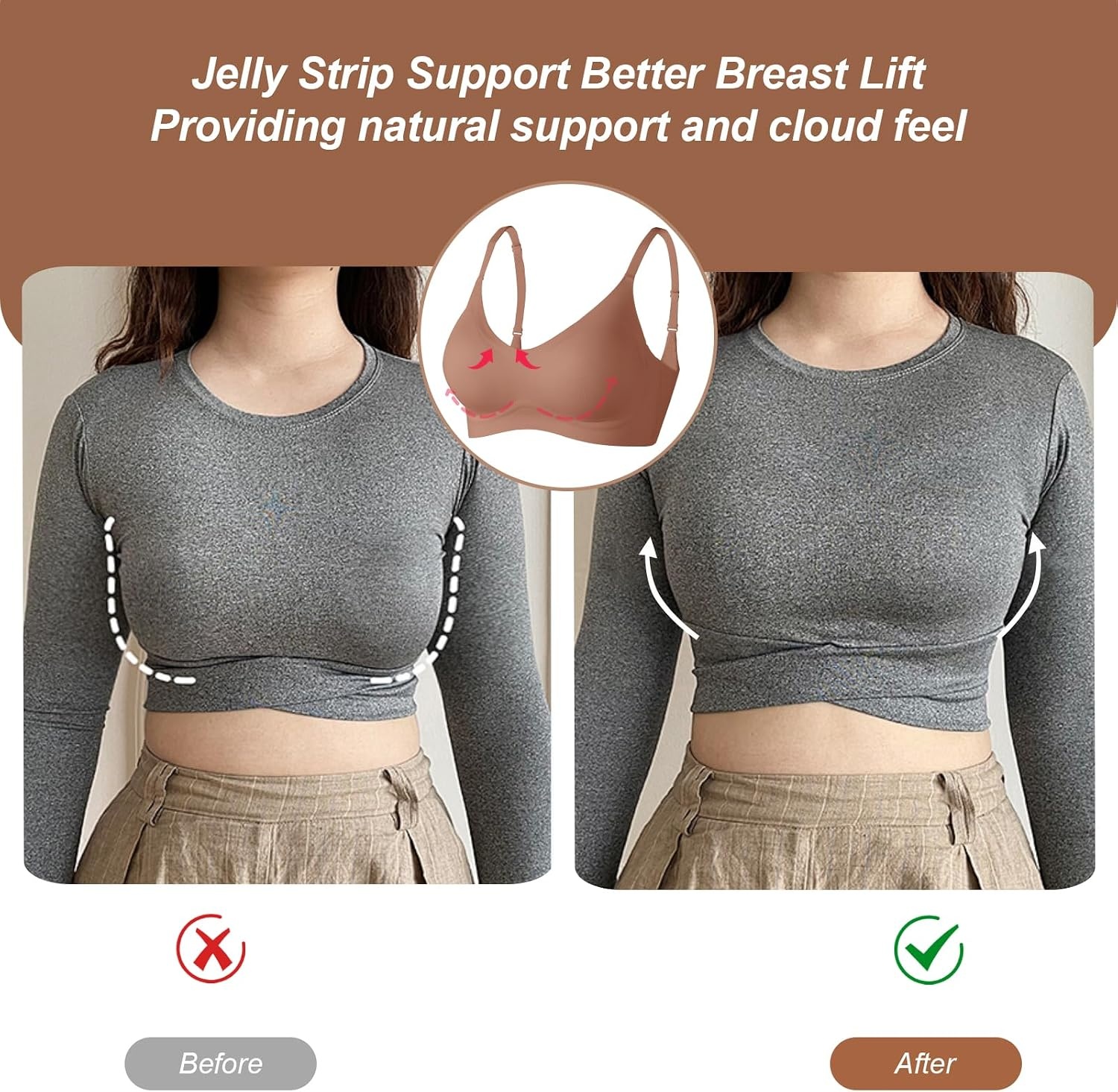 image:imageOEAK Womens Push Up Everyday Bras Coffee amp SuperPower Tummy Control Shapewear Nude S