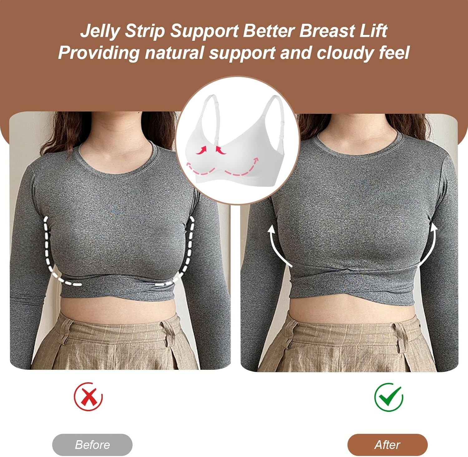 image:imageOEAK Womens Push Up Everyday Bras White amp SuperPower Tummy Control Shapewear Nude S
