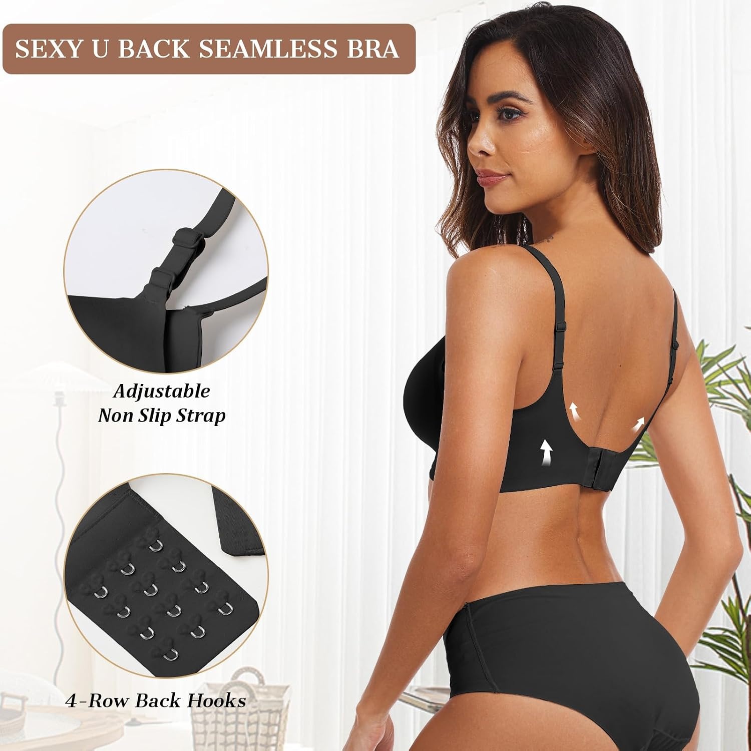 image:imageOEAK Womens Push Up Everyday Bras amp SuperPower Tummy Control Shapewear Black M