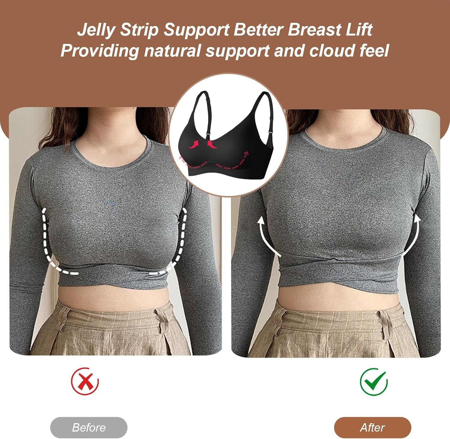 image:imageOEAK Womens Push Up Everyday Bras amp SuperPower Tummy Control Shapewear Black S