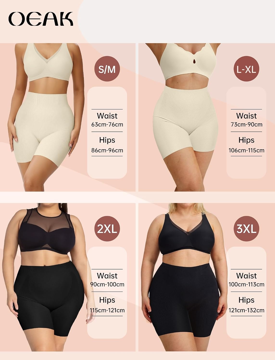image:imageOEAK Womens Tummy Control Shapewear Seamless Girdle High Waisted ShapewearIvory Nude