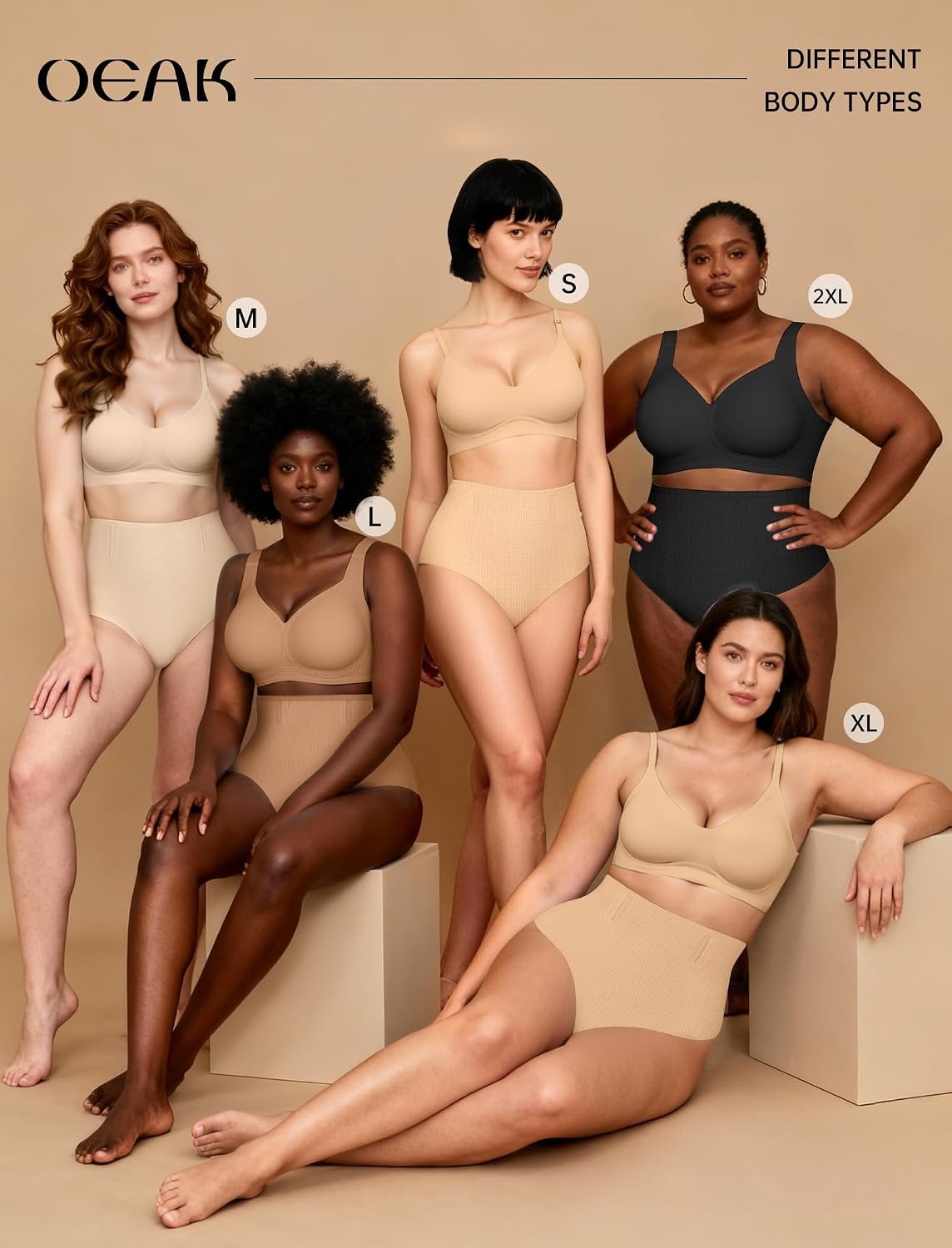 image:imageOEAK Womens Tummy Control Shapewear Seamless High Waisted Girdle BLK M