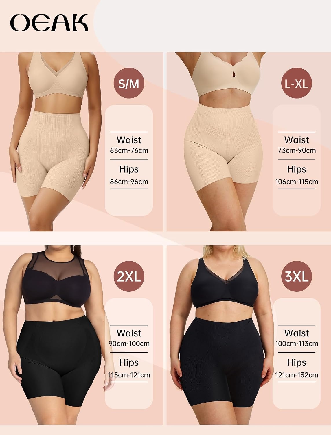 image:imageOEAK Womens Wireless Bras V Mesh Comfortable amp Tummy Control Shapewear Black M