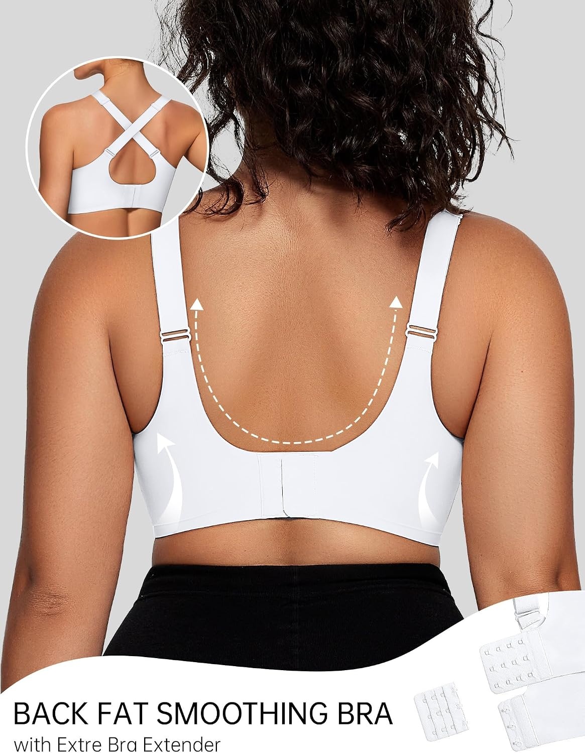 image:imageOEAK Womens Wireless Bras V Mesh White amp Tummy Control Superpower Nude S