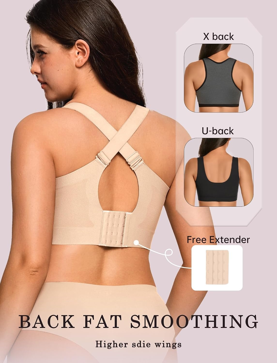 image:imageOEAK Womens Wireless Jelly Bras Plus Size Support Push Up Comfortable BraAiry Nude