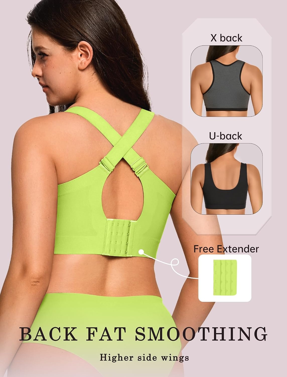 image:imageOEAK Womens Wireless Jelly Bras Plus Size Support Push Up Comfortable BraAvocado Green