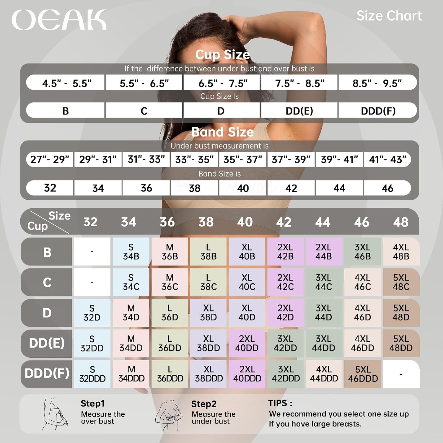 image:imageOEAK Womens Wireless Jelly Bras Plus Size Support Push Up Comfortable BraBlackcreamy Beige