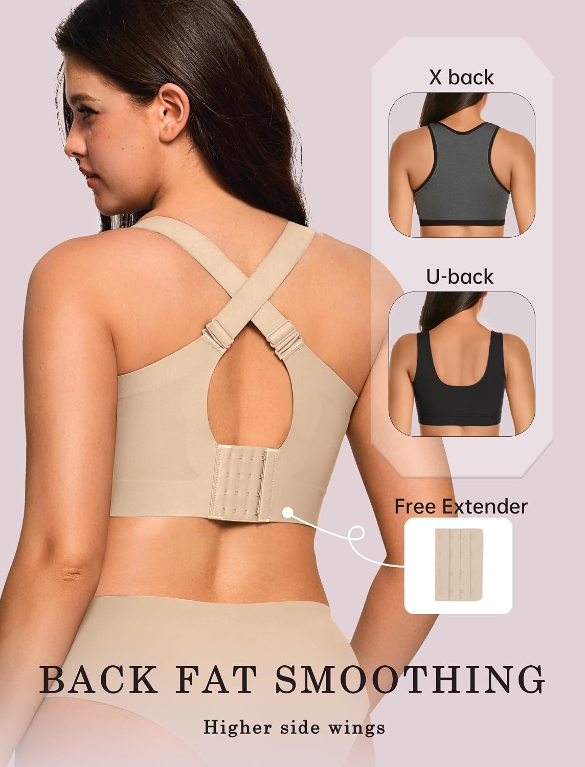 image:imageOEAK Womens Wireless Jelly Bras Plus Size Support Push Up Comfortable BraBlackcreamy Beige