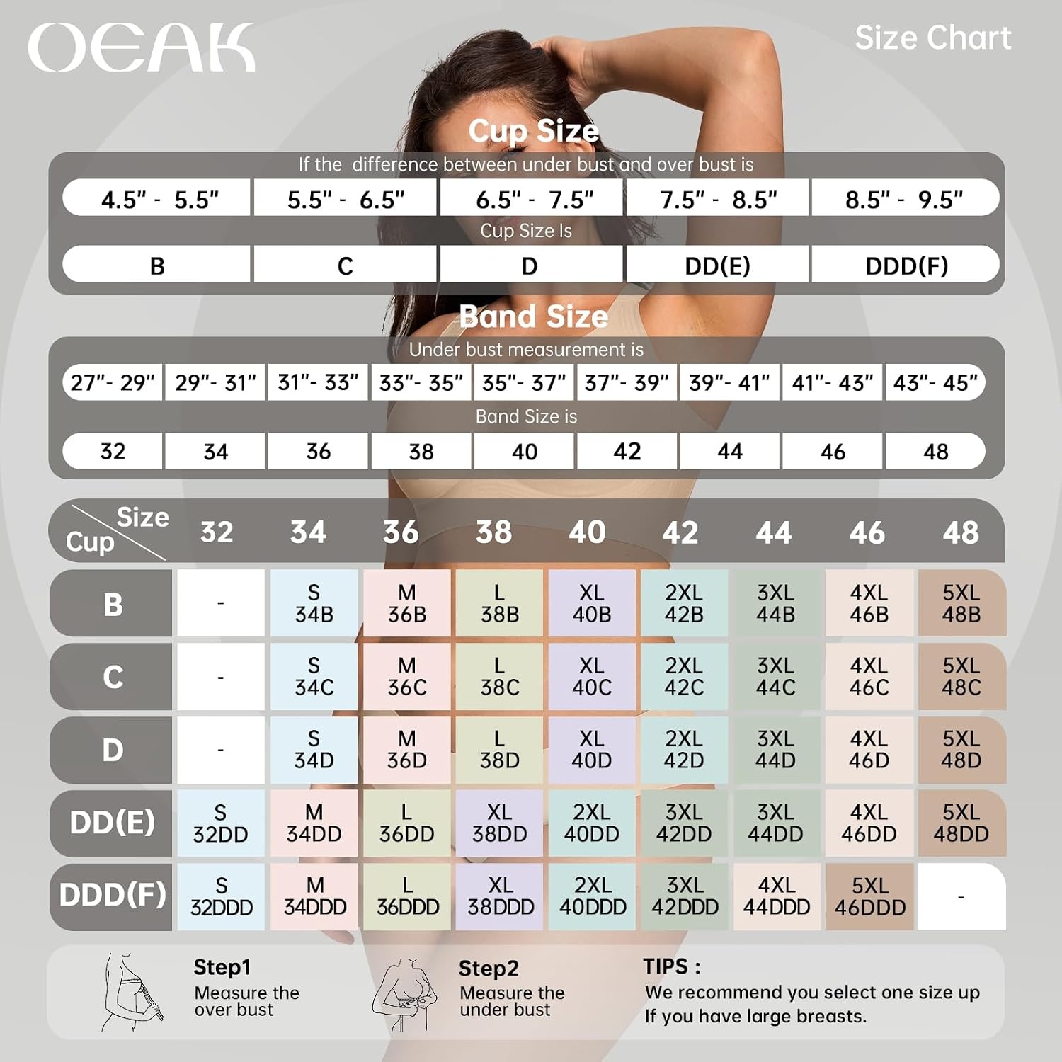 image:imageOEAK Womens Wireless Jelly Bras Plus Size Support Push Up Comfortable BraCoffee Leopard