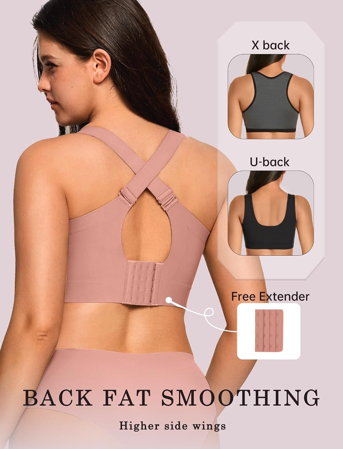 image:imageOEAK Womens Wireless Jelly Bras Plus Size Support Push Up Comfortable BraDusty Pink