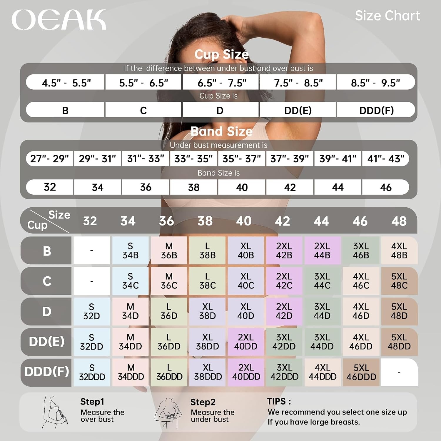 image:imageOEAK Womens Wireless Jelly Bras Plus Size Support Push Up Comfortable BraDusty Pink