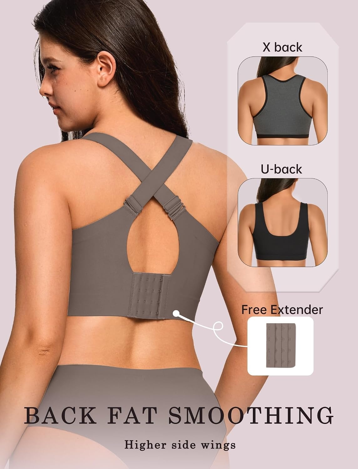 image:imageOEAK Womens Wireless Jelly Bras Plus Size Support Push Up Comfortable BraGrey