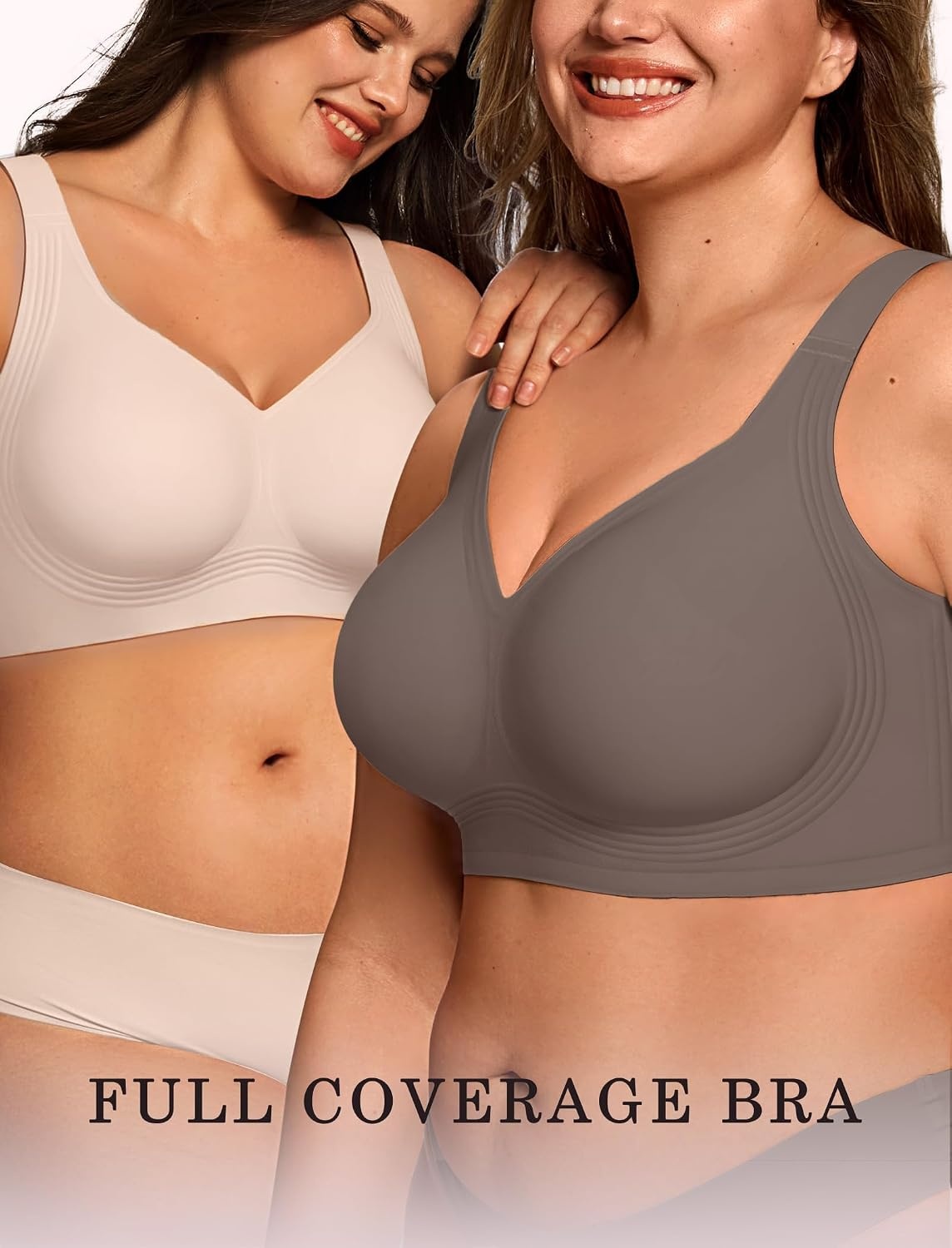 image:imageOEAK Womens Wireless Jelly Bras Plus Size Support Push Up Comfortable BraGrey