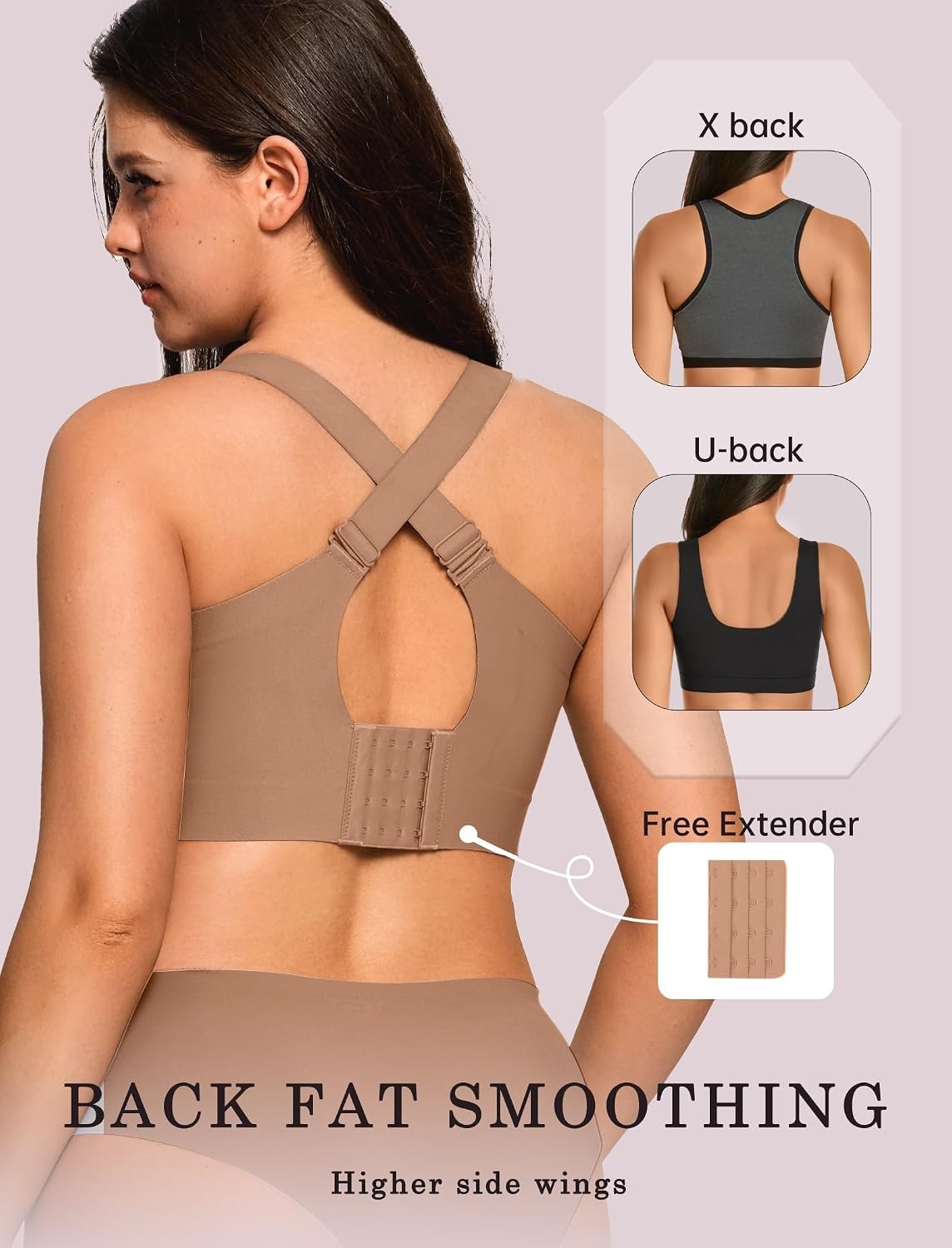 image:imageOEAK Womens Wireless Jelly Bras Plus Size Support Push Up Comfortable BraLatte