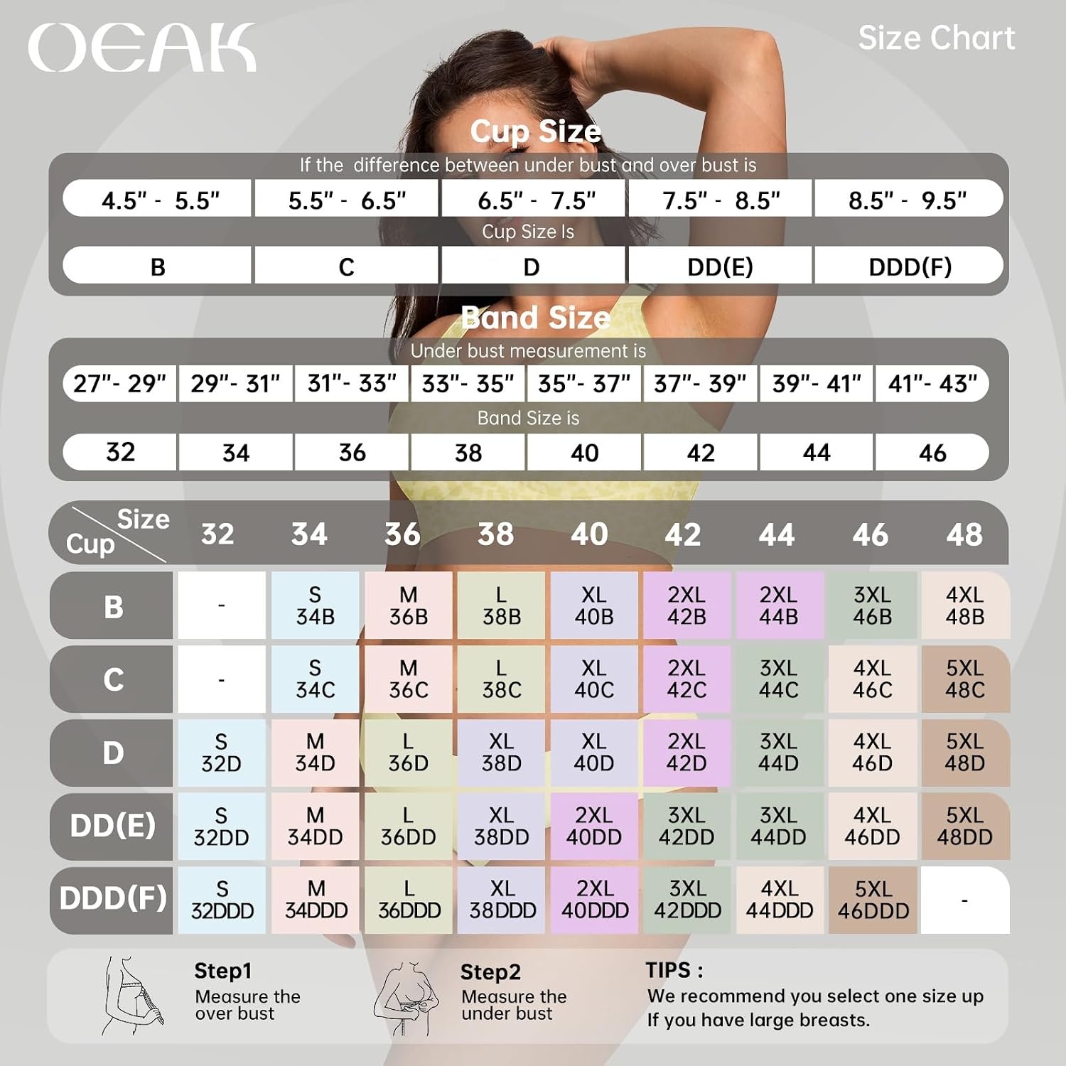 image:imageOEAK Womens Wireless Jelly Bras Plus Size Support Push Up Comfortable BraLeopard Green