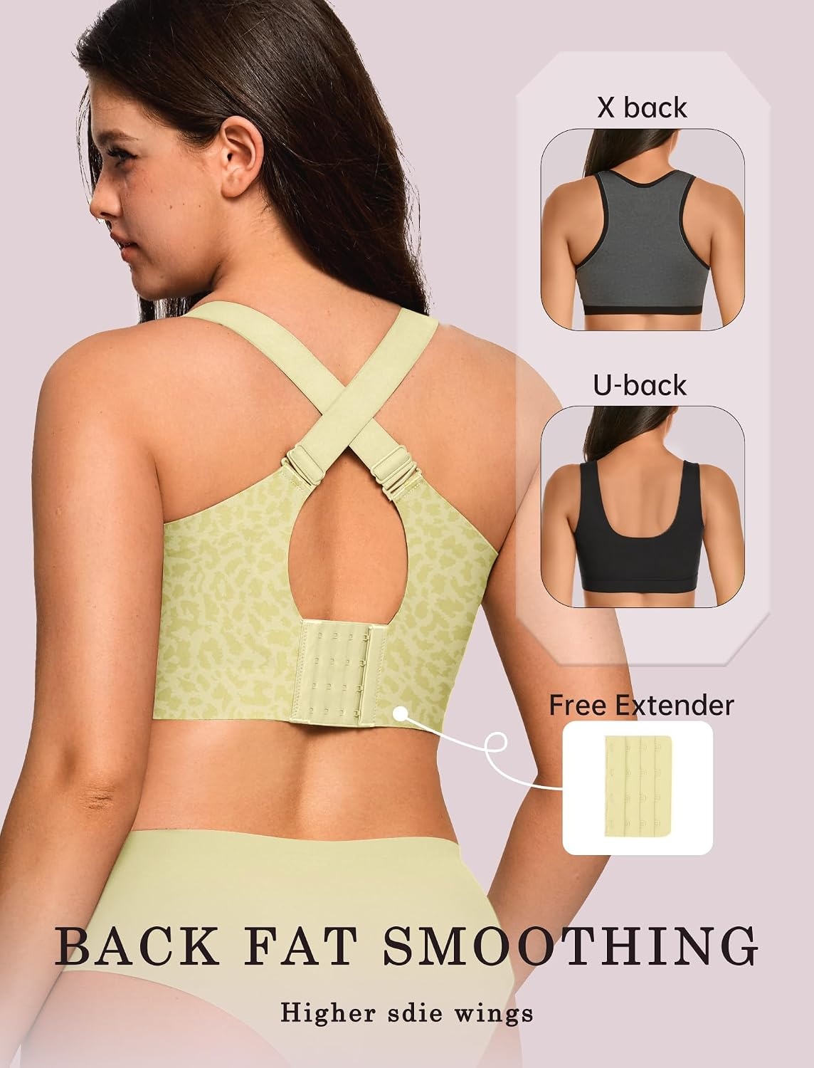 image:imageOEAK Womens Wireless Jelly Bras Plus Size Support Push Up Comfortable BraLeopard Green
