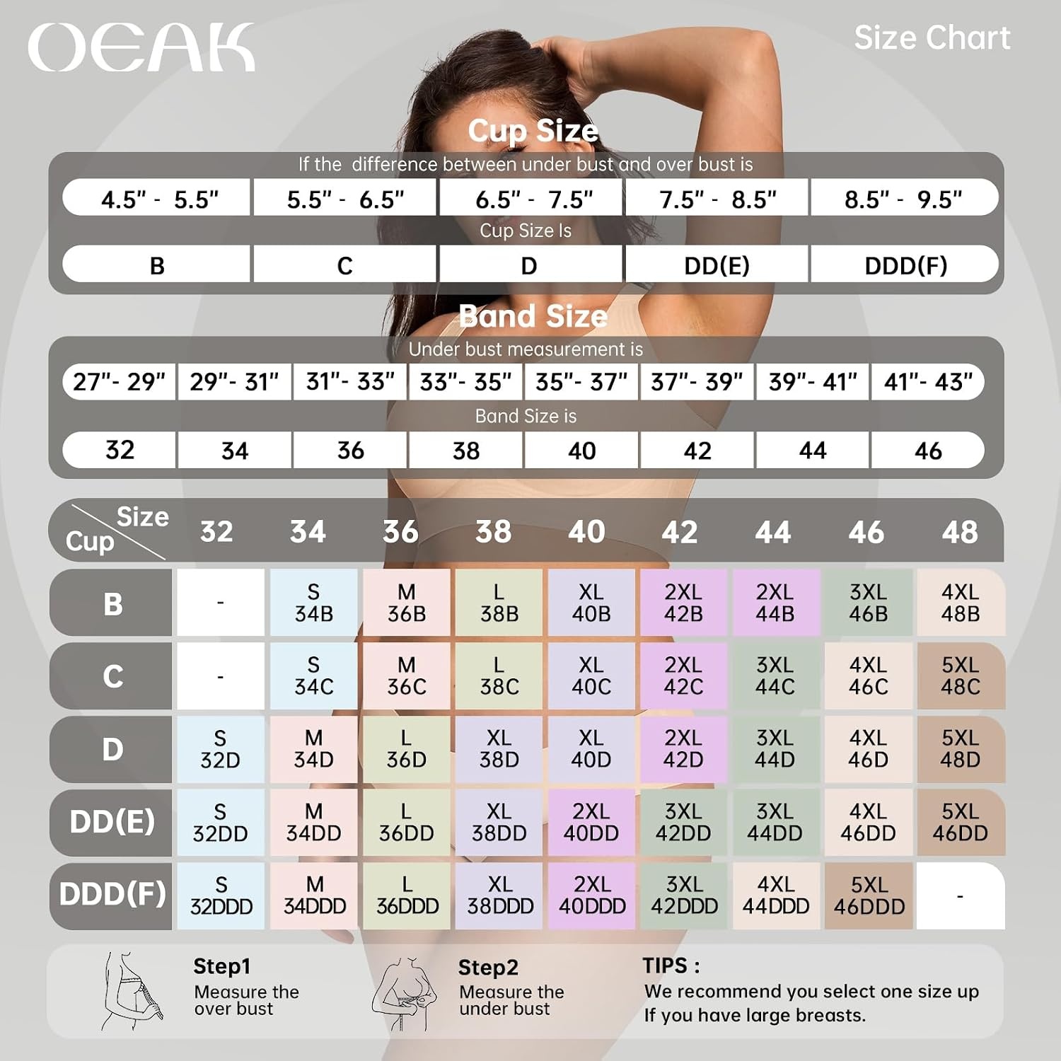 image:imageOEAK Womens Wireless Jelly Bras Plus Size Support Push Up Comfortable BraNude