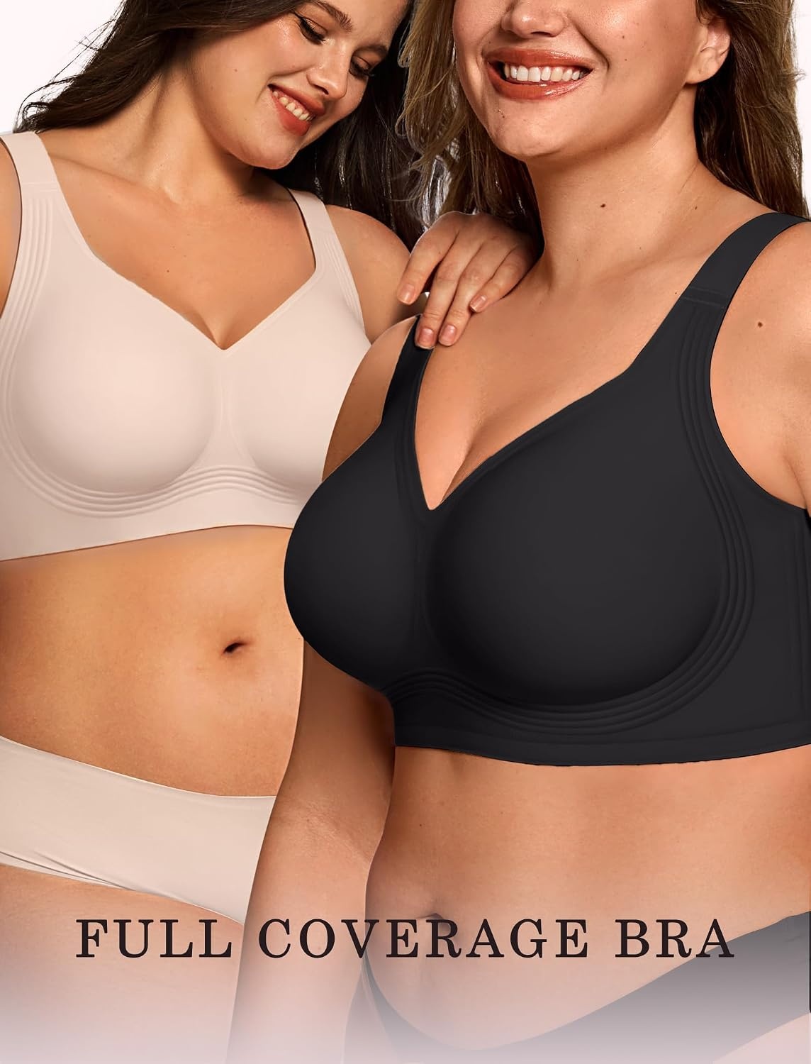 image:imageOEAK Womens Wireless Jelly Bras Plus Size Support Push Up Comfortable BraSkin Color