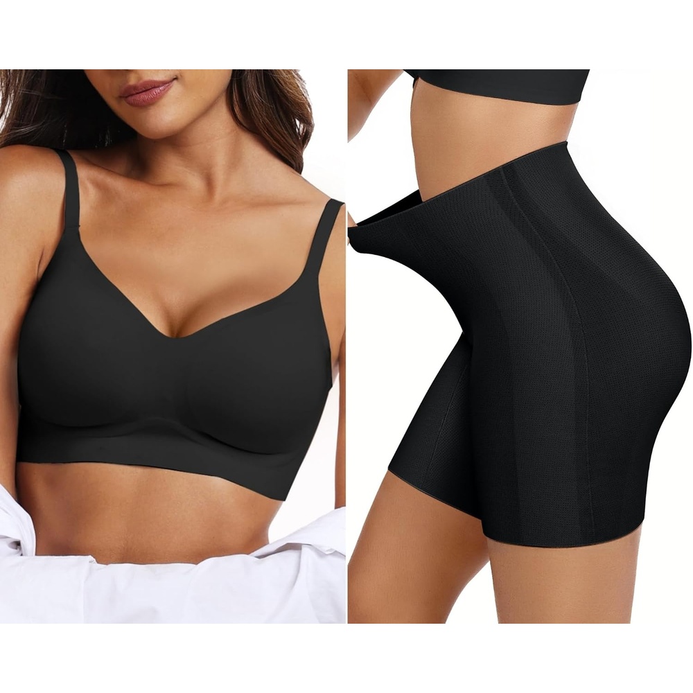 image:imageOEAK Womens Push Up Everyday Bras amp Tummy Control Shapewear for Women Seamless Black L