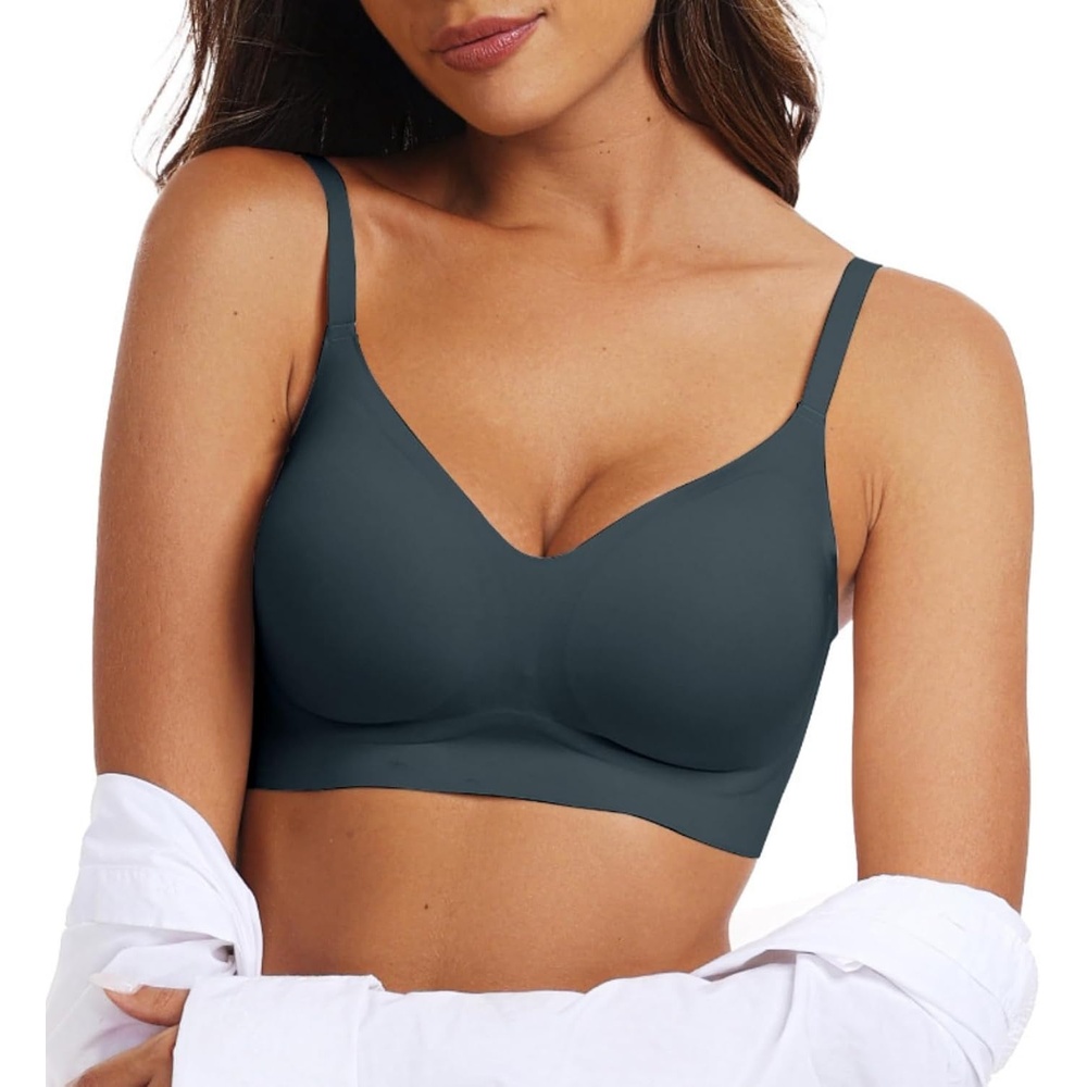 image:imageOEAK Womens Wireless Jelly Bras Comfortable Gel Bra Everyday Tshirt BrasNavy