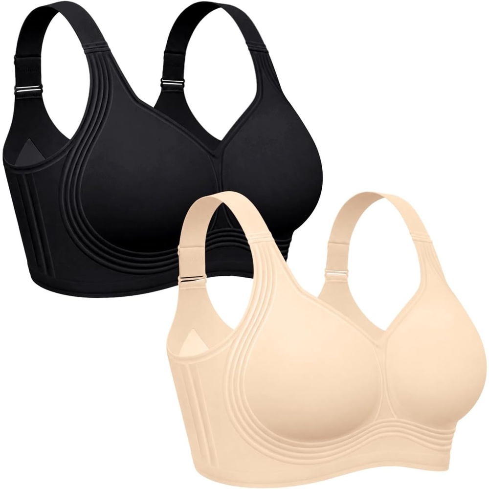 image:imageOEAK Womens Wireless Jelly Bras Plus Size Support Push Up Comfortable BraBlacknude