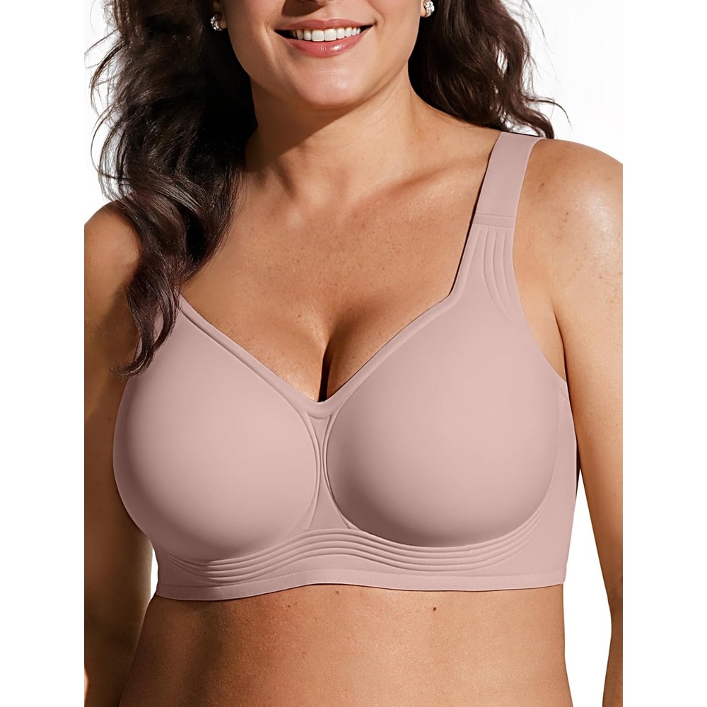 image:imageOEAK Womens Wireless Jelly Bras Plus Size Support Push Up Comfortable BraDusty Rose
