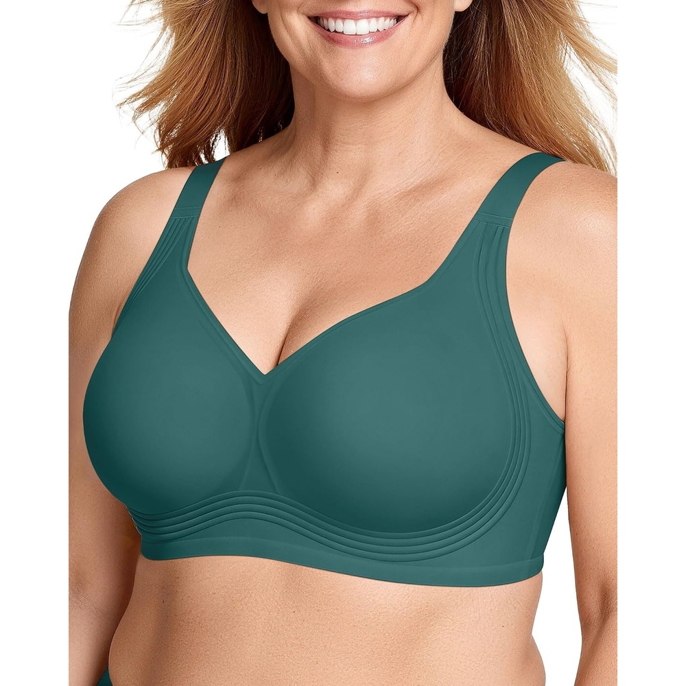 image:imageOEAK Womens Wireless Jelly Bras Plus Size Support Push Up Comfortable BraEmerald Gem