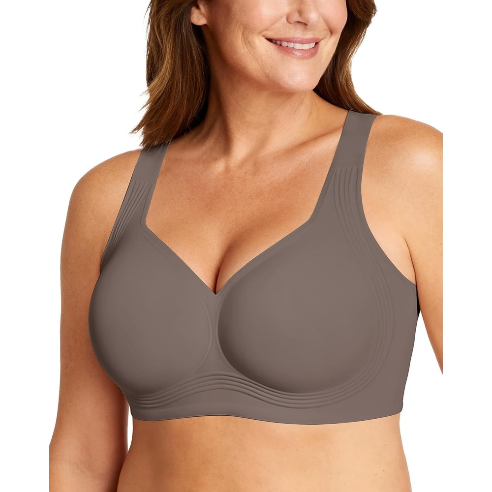 image:imageOEAK Womens Wireless Jelly Bras Plus Size Support Push Up Comfortable BraGrey