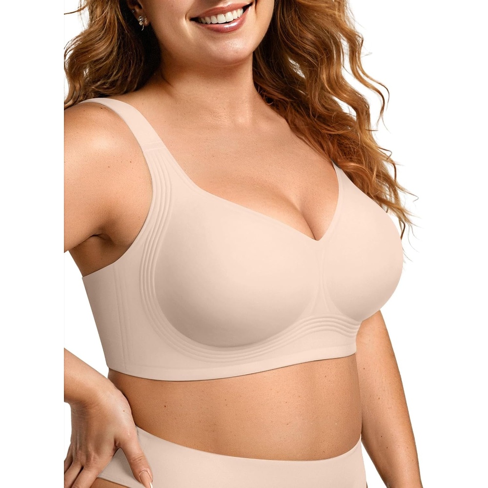 image:imageOEAK Womens Wireless Jelly Bras Plus Size Support Push Up Comfortable BraSkin Color
