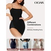 OEAK Tummy Control Shapewear Briefs Black & Supportive Wireless Bras Coffee M