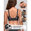 OEAK Women Scalloped Push Up Bras Black L+Tummy Control Shapewear Thigh Slimmer Black L