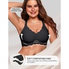 OEAK Women Scalloped Push Up Bras Black S+Tummy Control Shapewear Thigh Slimmer Black S