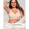 OEAK Women Scalloped Push Up Bras Nude XL+Tummy Control Shapewear Thigh Slimmer Nude XL