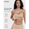 OEAK Women Tummy Control Shapewear Nude S+Comfort Cami Bra Seamless Unlined Bralettes Beige S