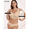 OEAK Women Tummy Control Shapewear Nude+Jelly Bralette Everyday Sports Tshirt Bra Skin Sand L