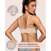 OEAK Womens Deep V Bras Wireless Bras Beige & Tummy Control Shapewear for Women Seamless Nude 3XL